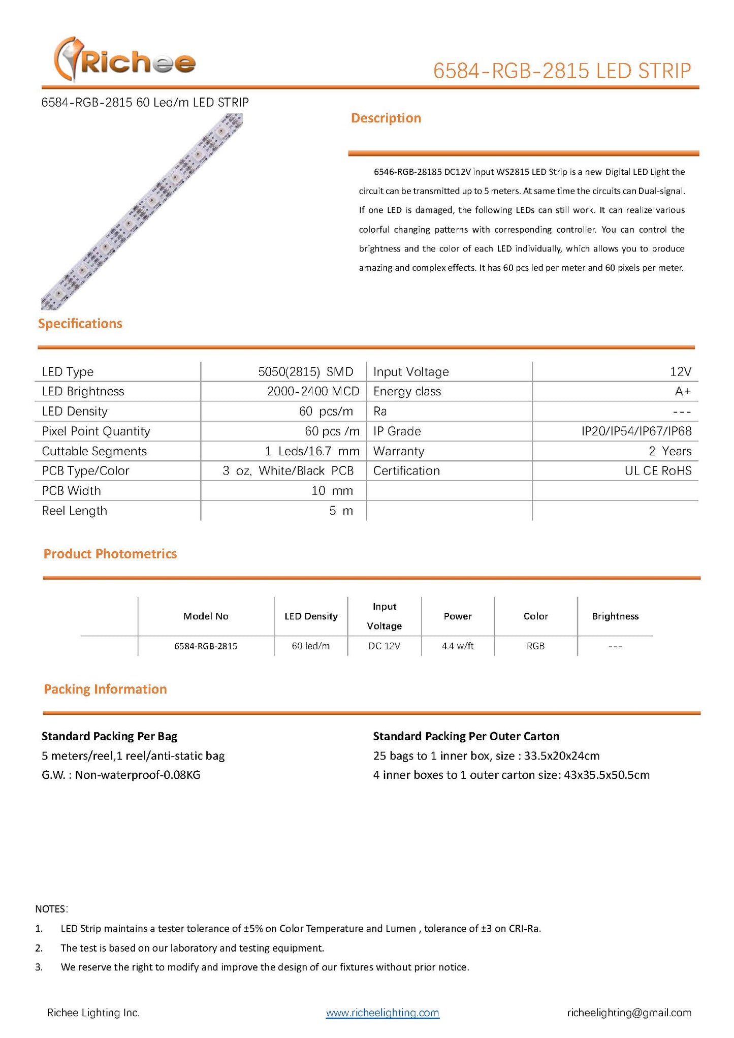 RGB-IC Smart LED Strip Lights 4.4W