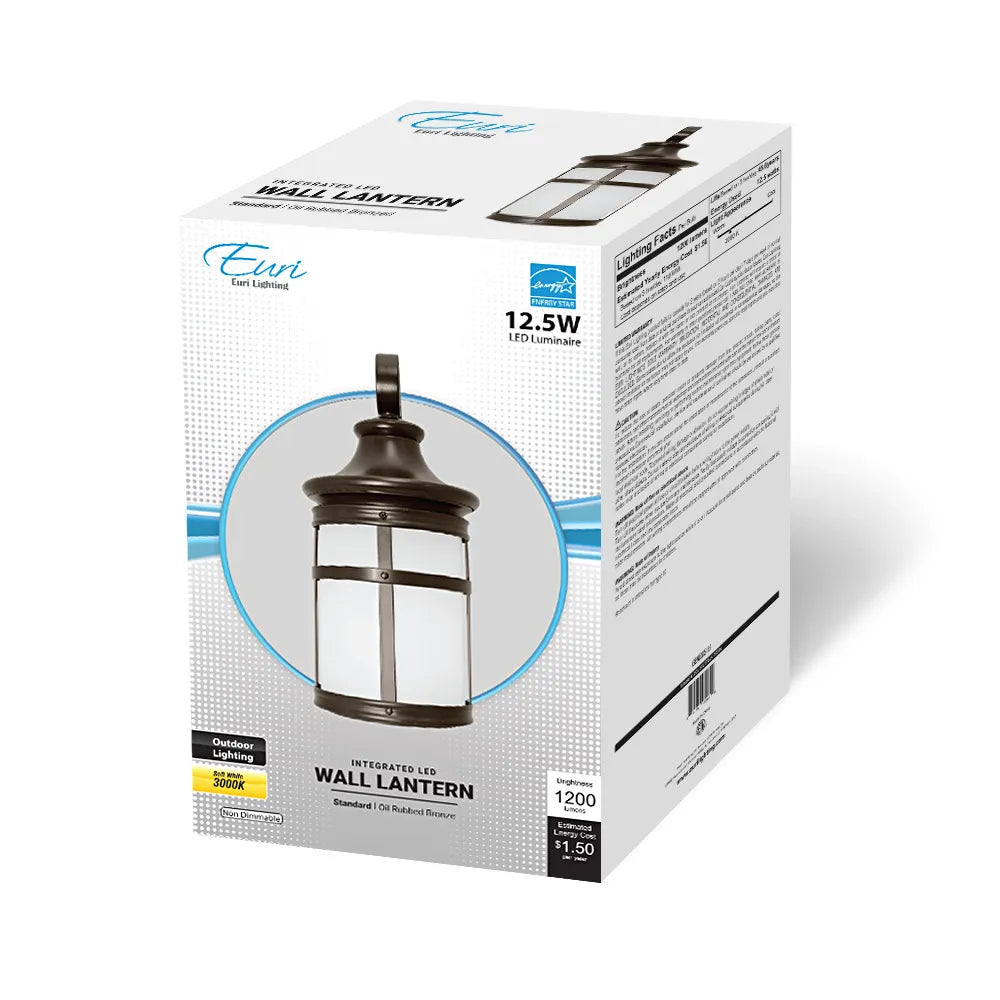 Residential LED Outdoor Wall Lantern Non-Dimmable - EOL-WL17BRZ-1030e