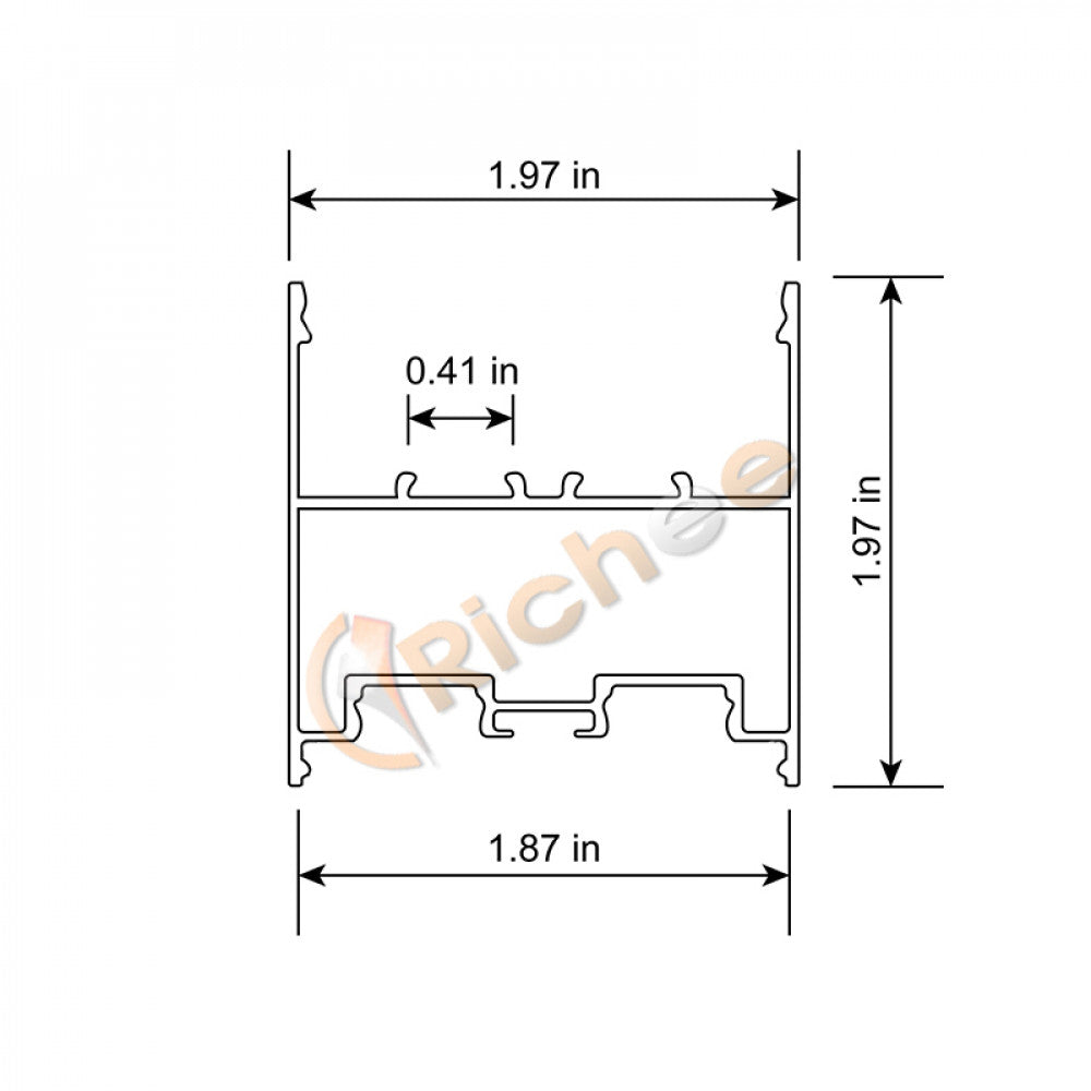 2" Pendant Led Aluminum Channel - 9623