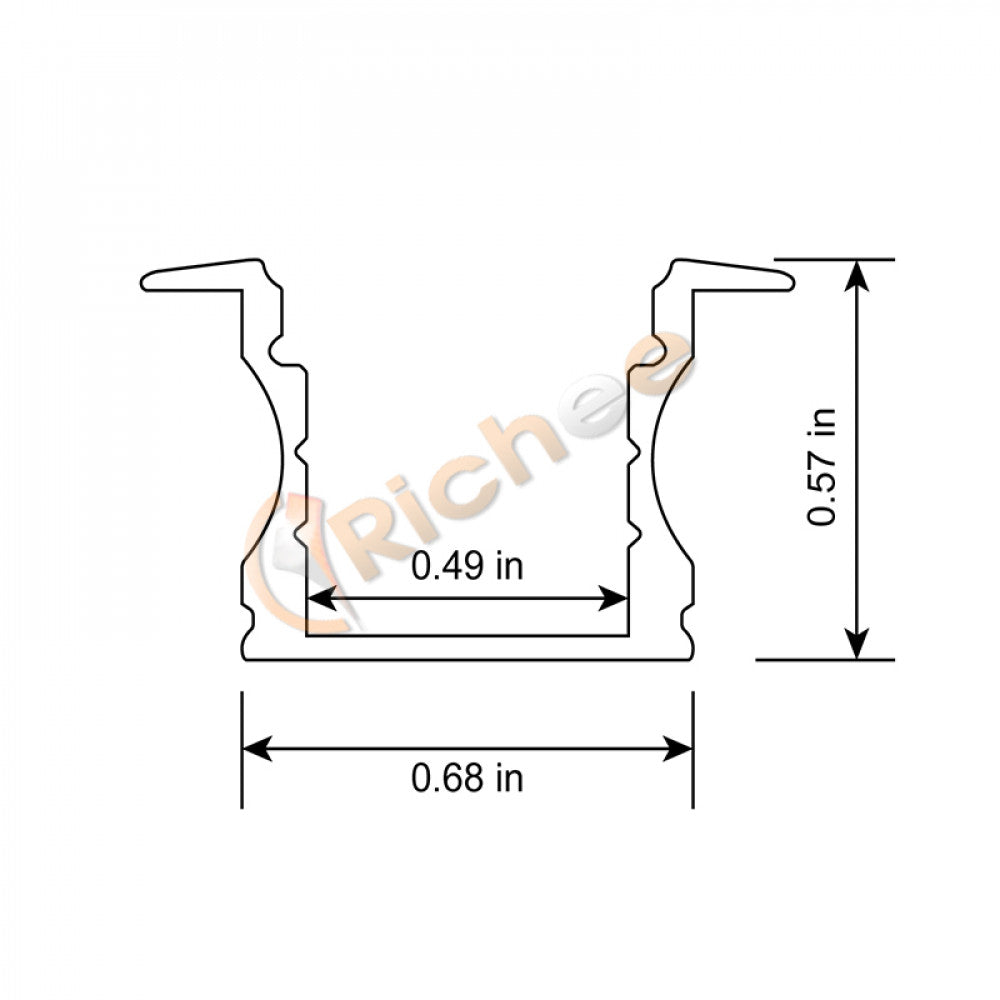 1" Smooth Edge Led Aluminum Channel W/ Trim - 9633-C-W
