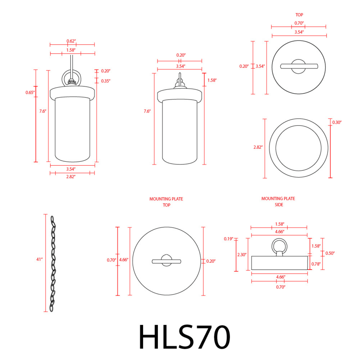 Brass Hanging Light 12V - HLS70