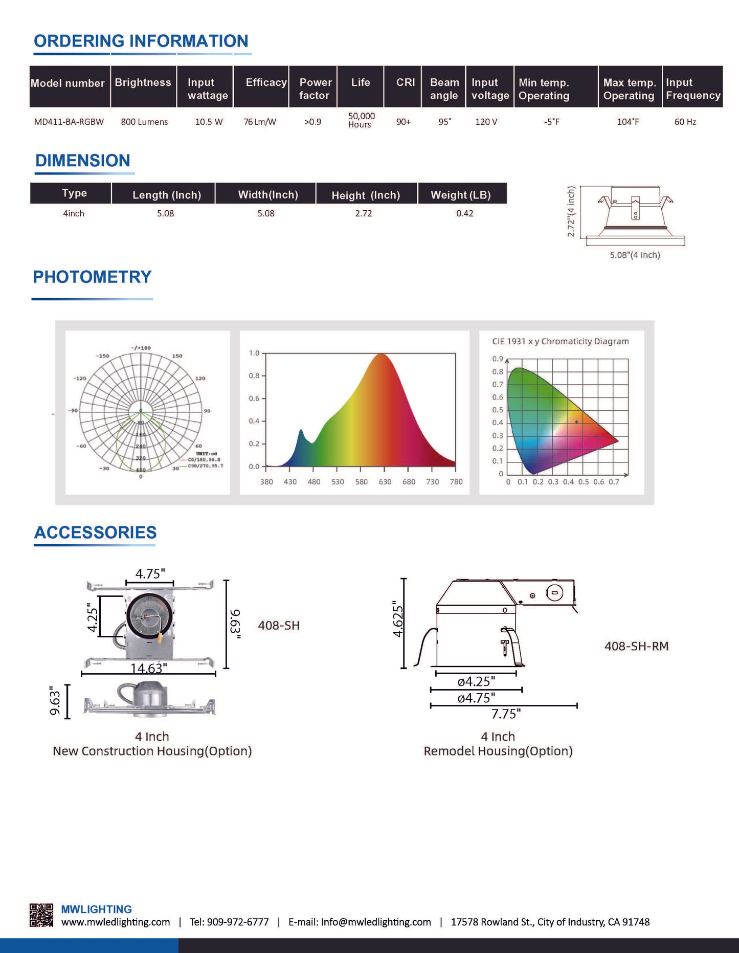 4" Baffle Smart Retrofit Downlight with RGBW