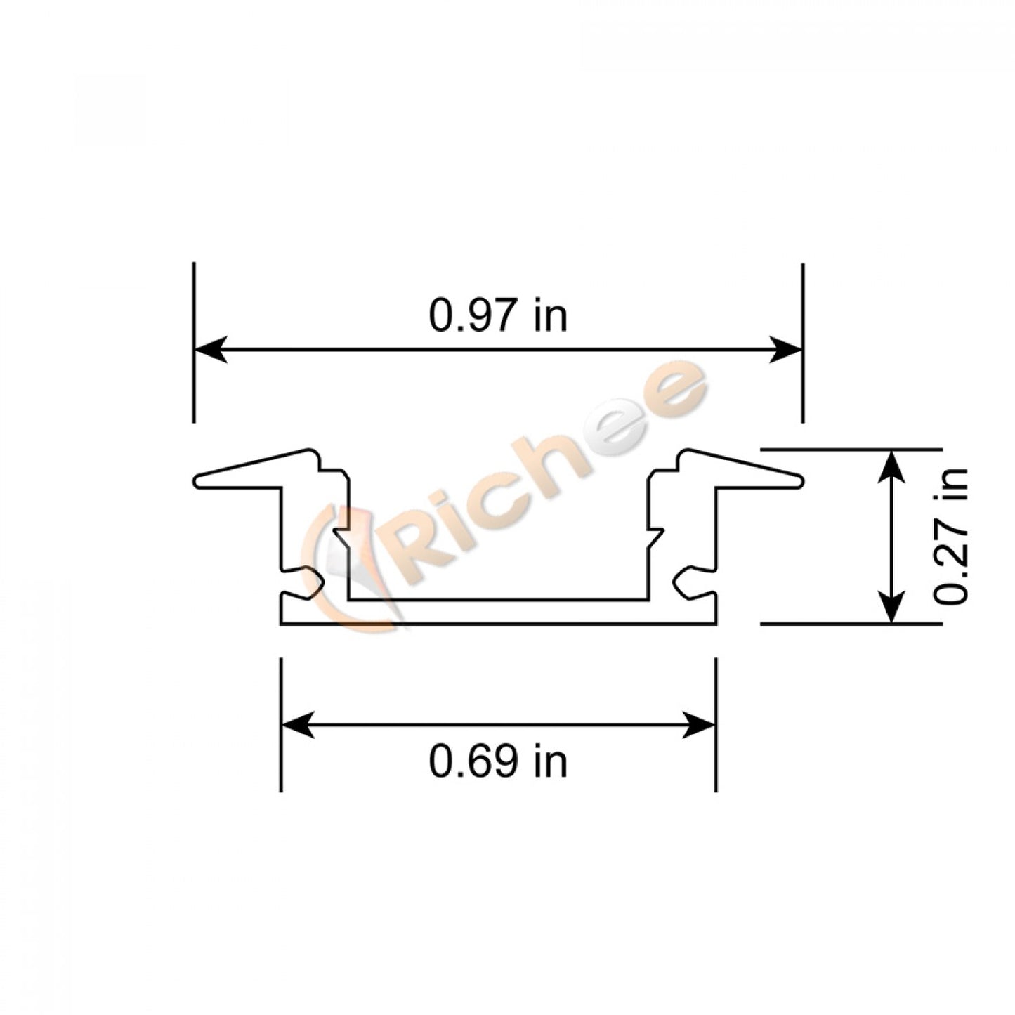 1'' Low Profile LED Aluminum Channel W/ Trim