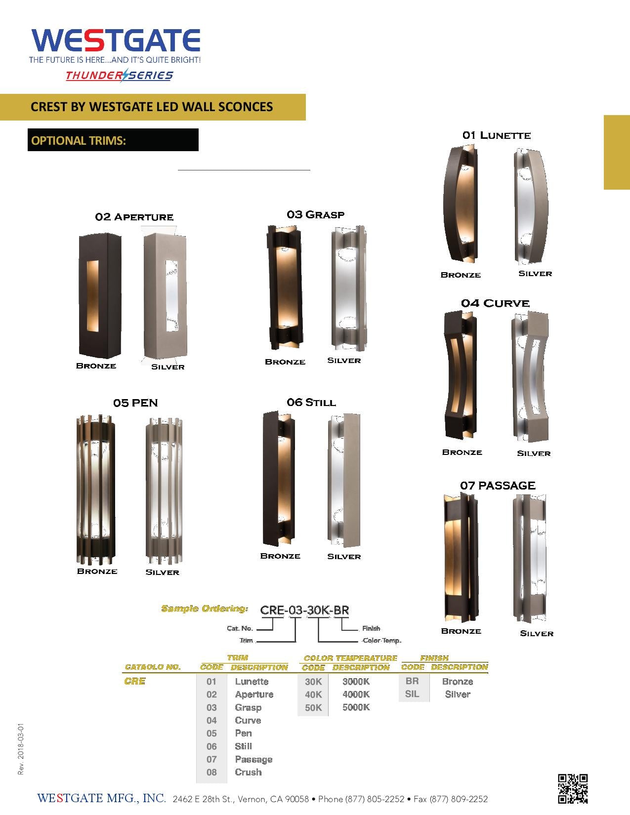 LED Crest by Westgate - Silver Lunette