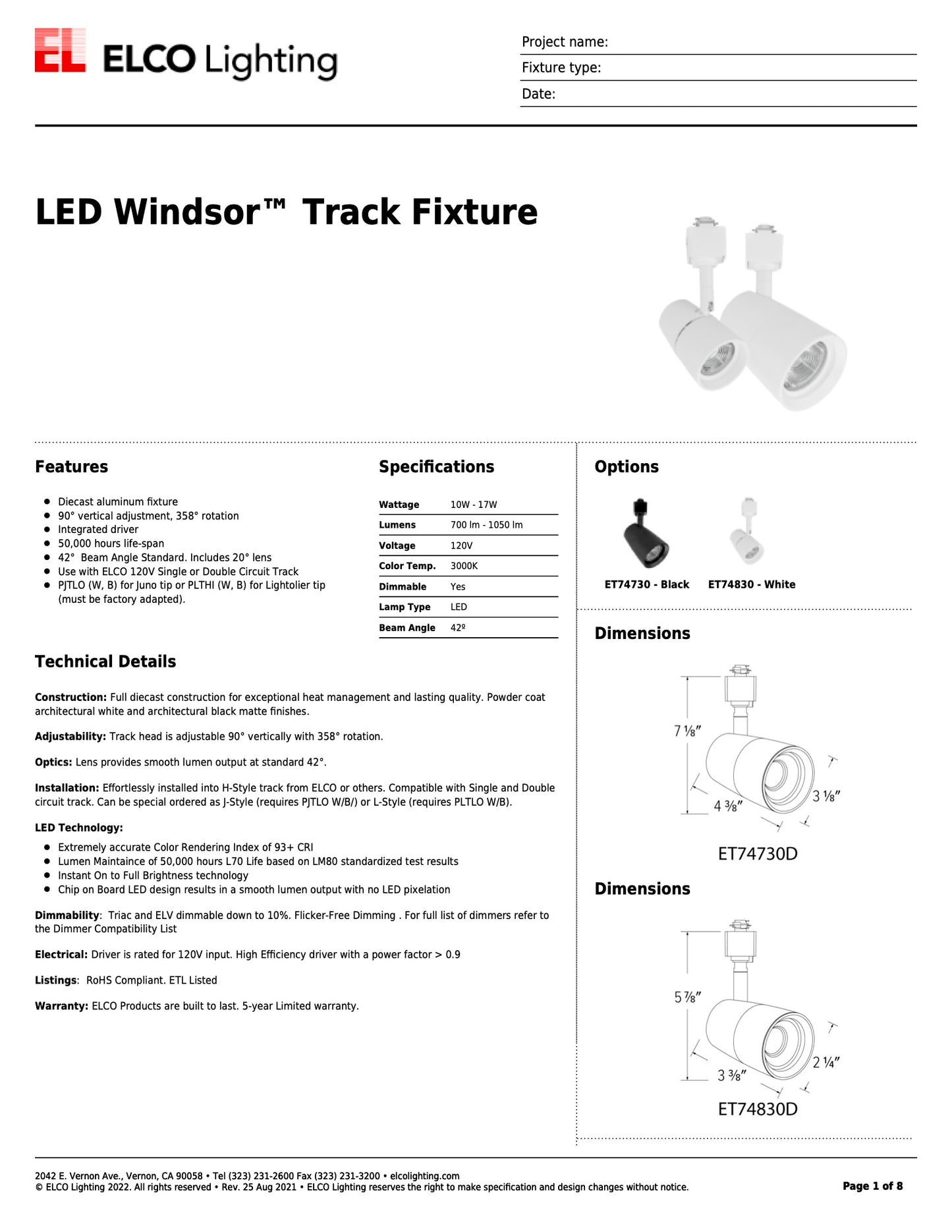 LED Windsor Track Fixture