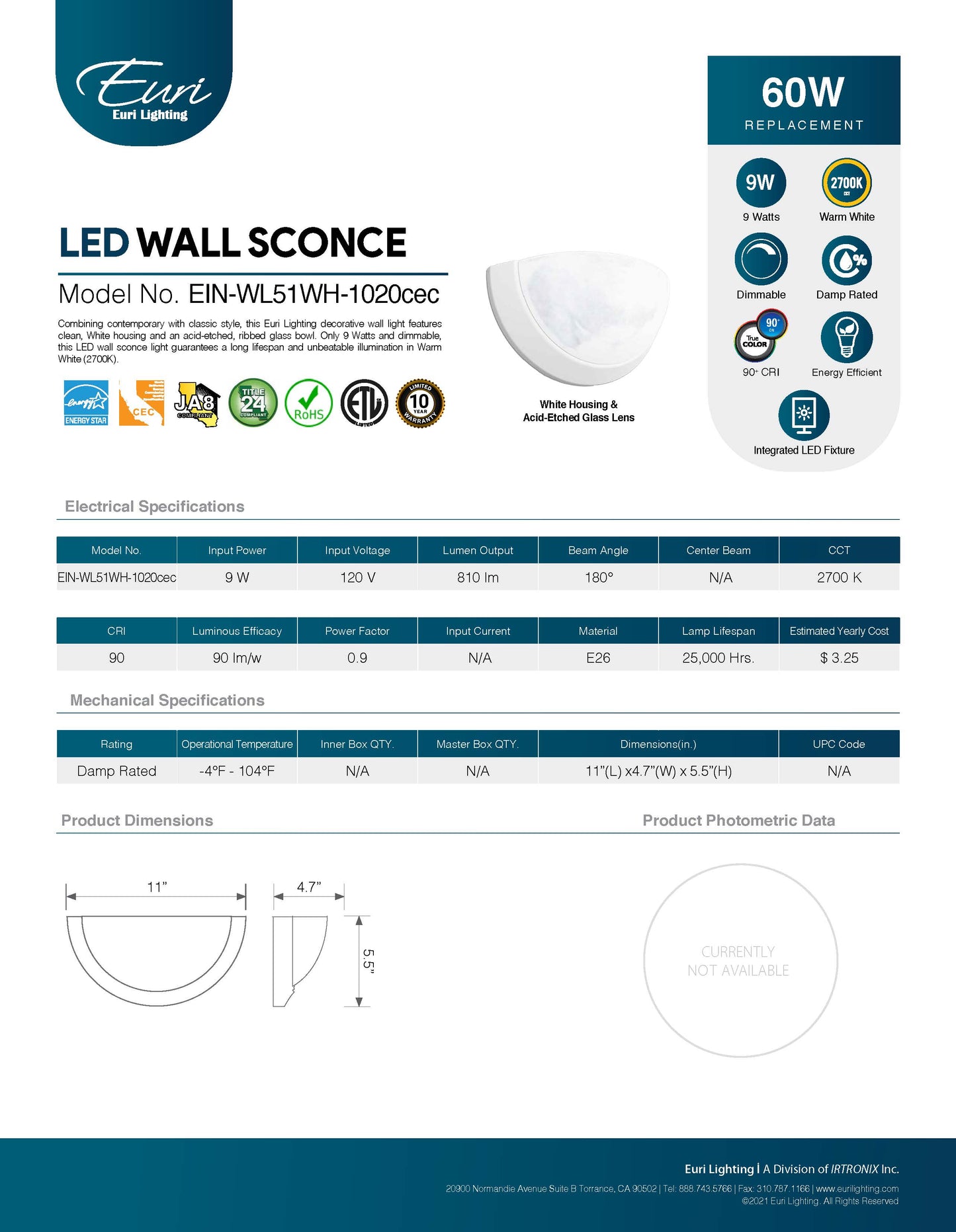 LED Wall Sconce Light