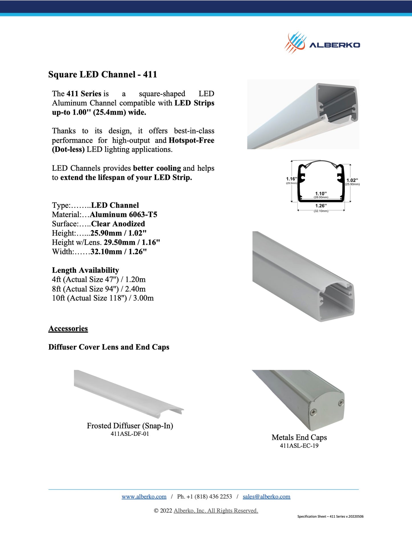 Square LED Channel - 411ASL