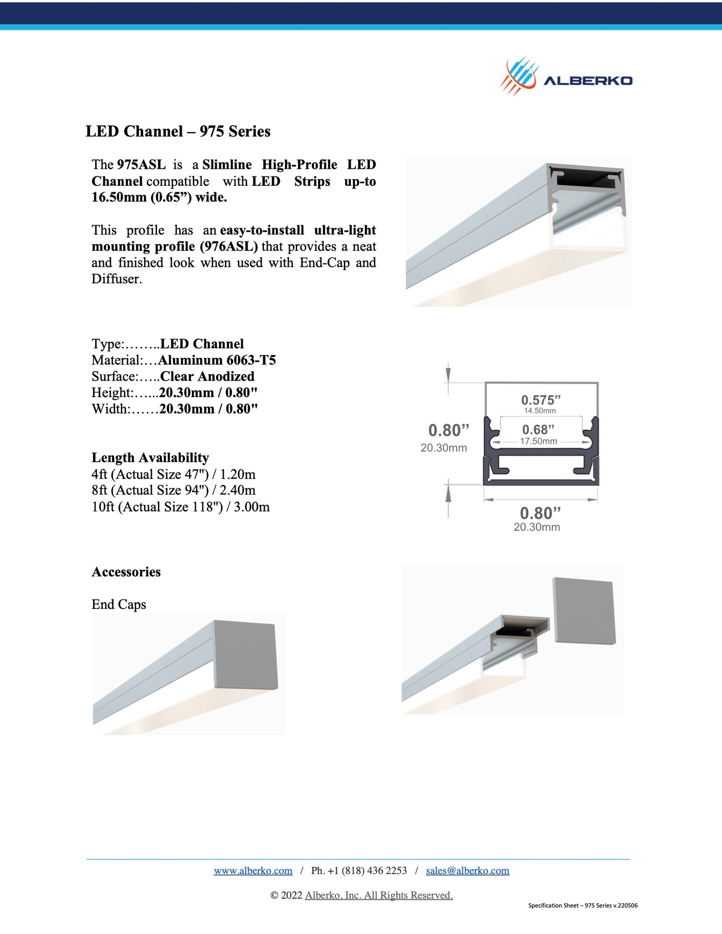 975ASL - Slimline Square LED Channel