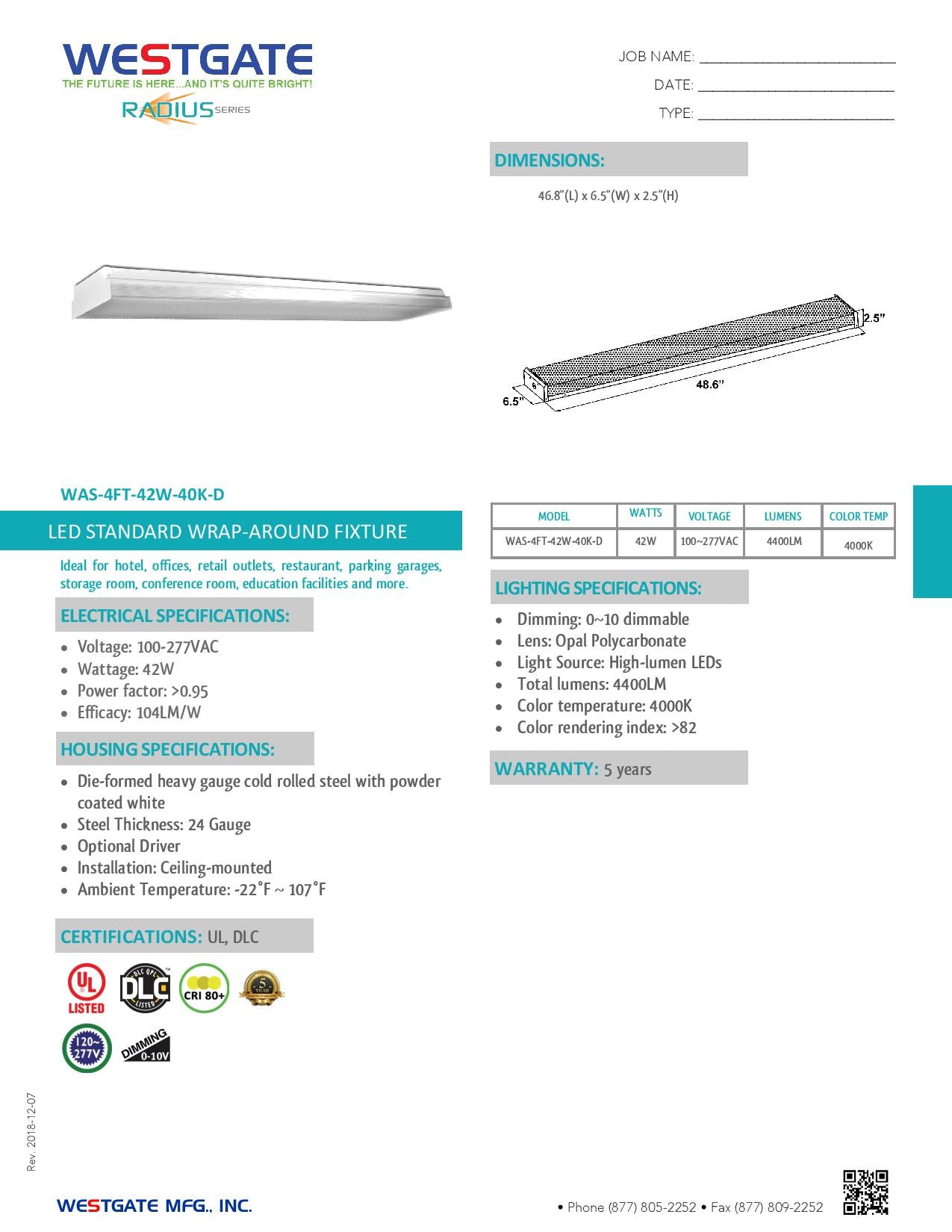 LED Standard Wrap-Around Fixture - WESTGATE