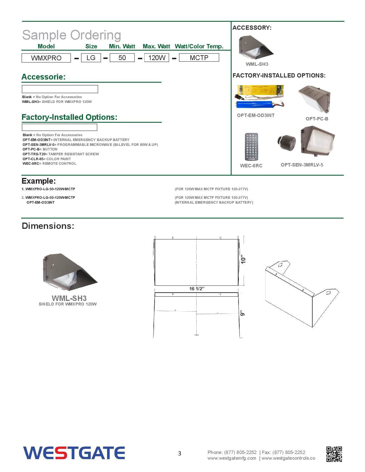 WESTGATE LED Multi-Power & Multi-CCT Non-Cutoff Wall Packs (WMX-SERIES)