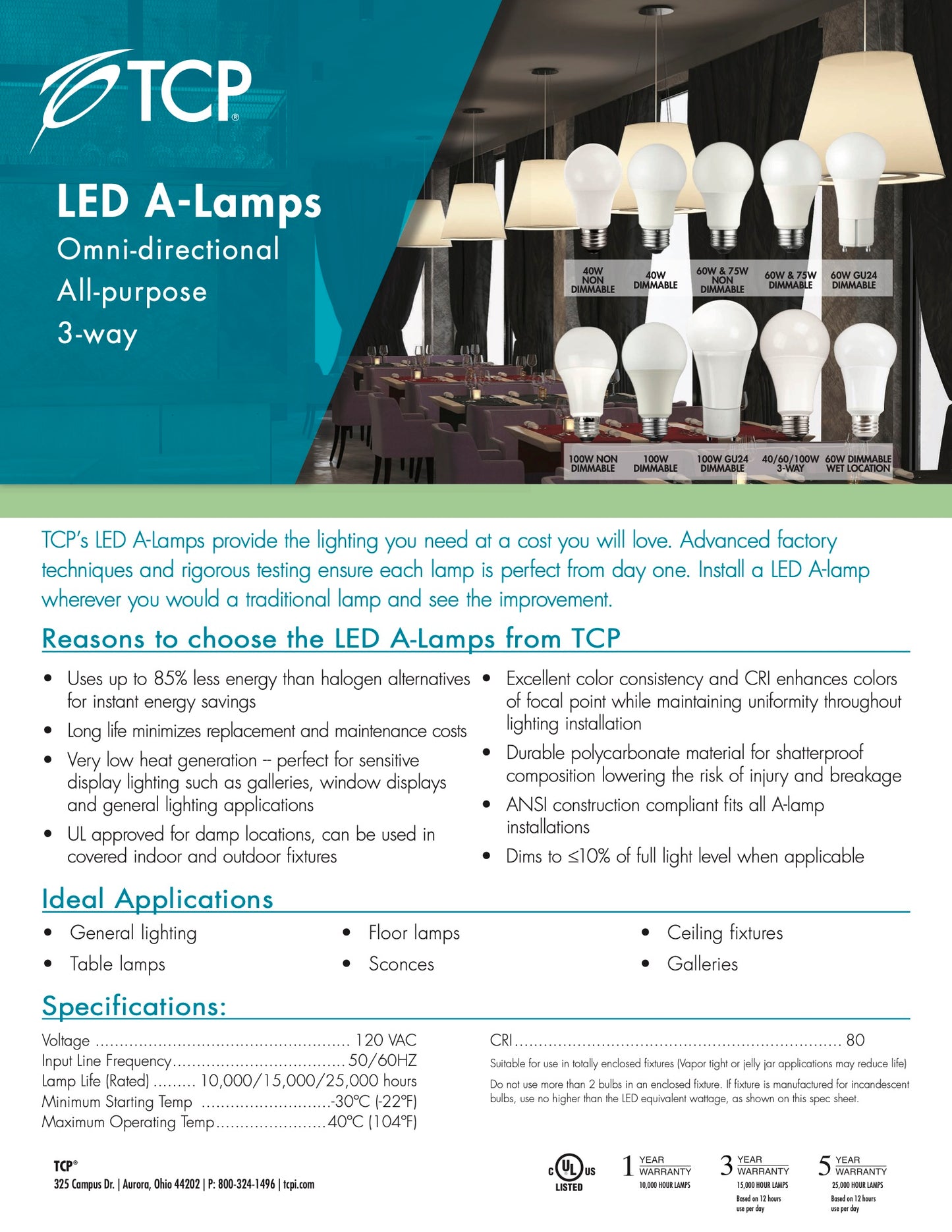 A19 27k LED - TCP