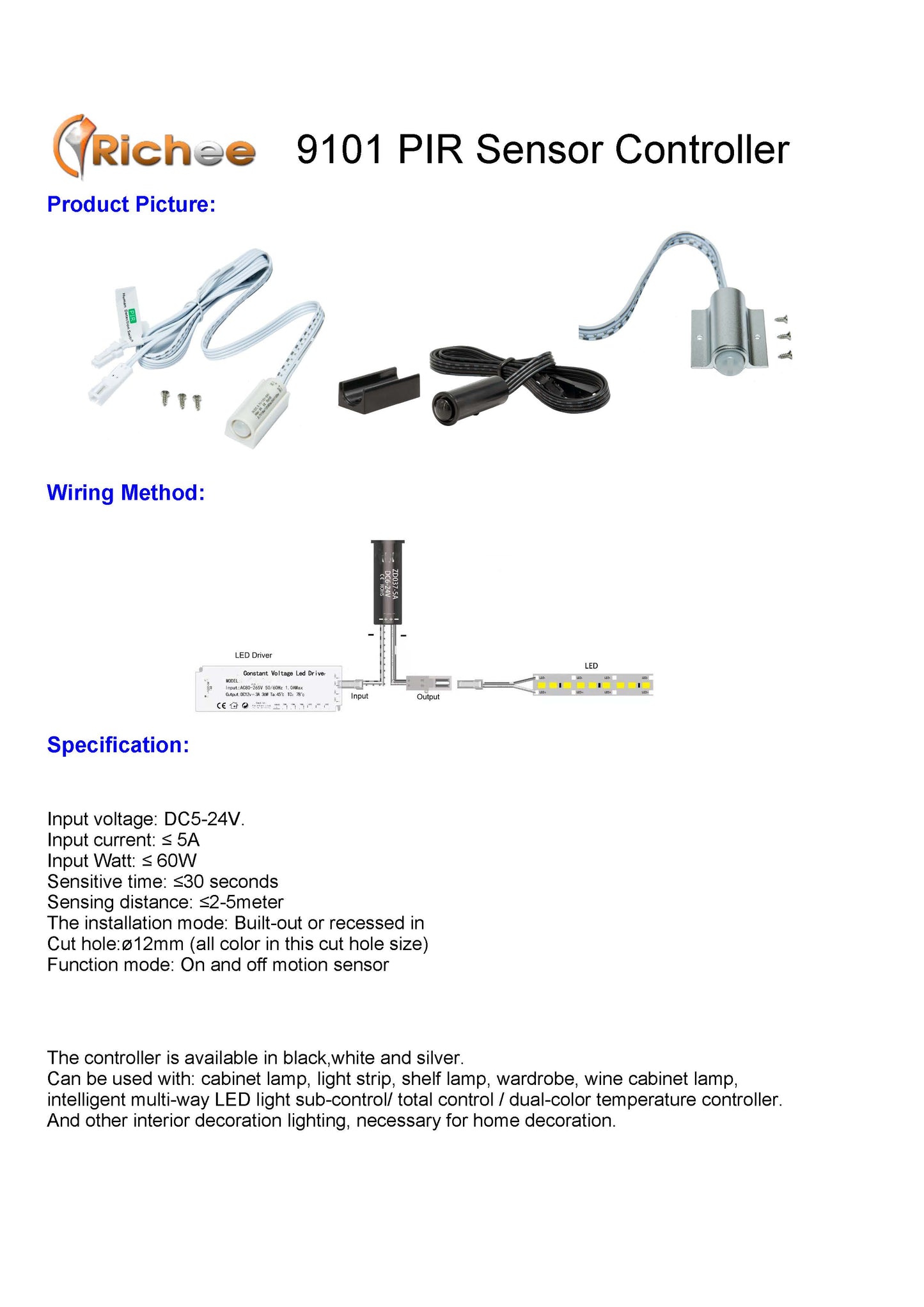 Slim PIR Motion Sensor